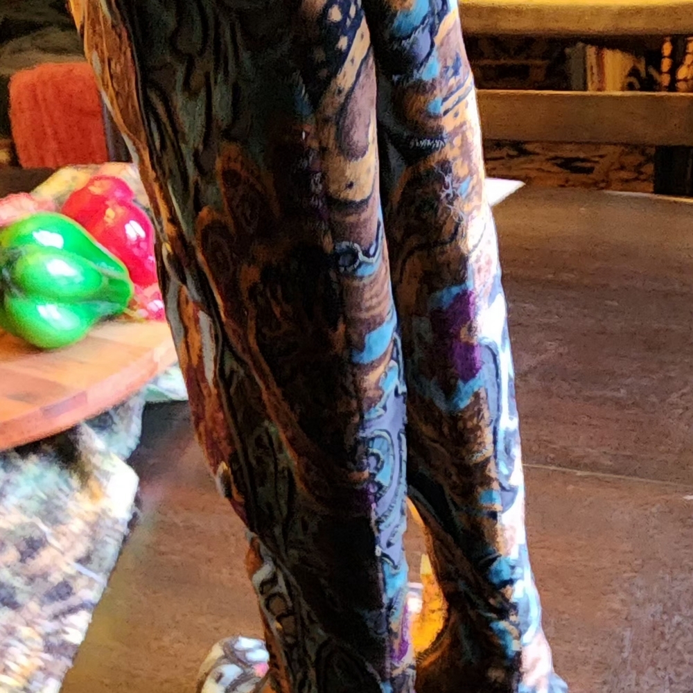 Born Brand Elegant Velvet Paisley Over the Knee Boots - Picture 6 of 9